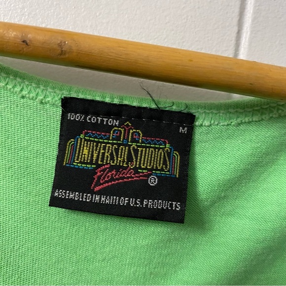 Vintage 1990 Nickelodeon Universal Studios Promo Slime Shirt Bright Green Tank - Picture 10 of 11